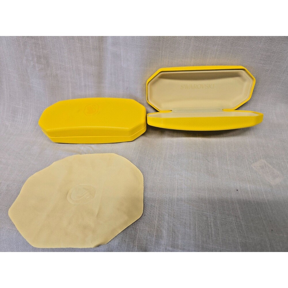 1 Case small Swarovski Hard Shell Sunglasses Case & Cleaning Cloth - New